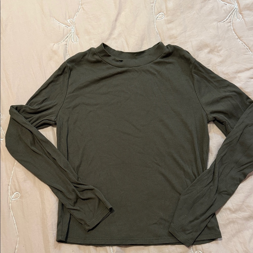 art class Brown Ribbed Crewneck Top